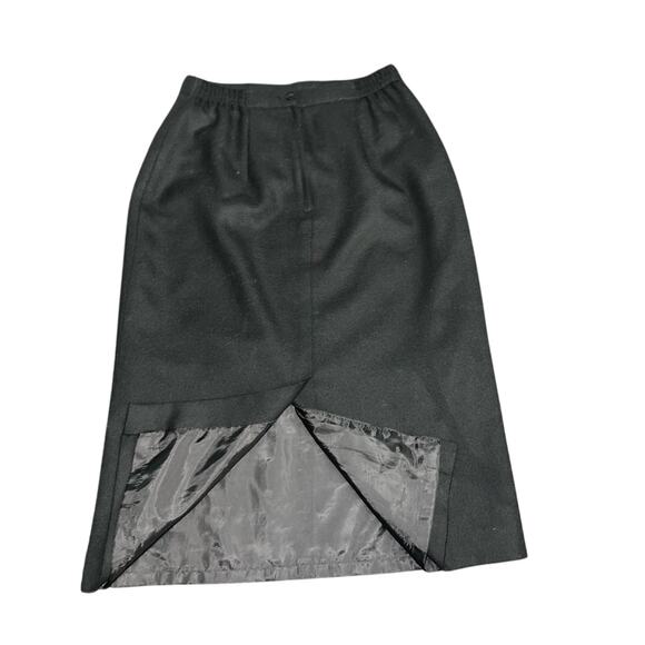 UEC VINTAGE BLACK JOAN LESLIE 100% WOOL SKIRT SZ 8 - Picture 2 of 7